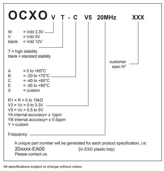 OCXO晶振規(guī)格書